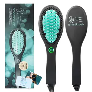 Electric fast heat best quality ceramic tourmaline ionic hair iron hot styling brush straightener comb hair straightening brush