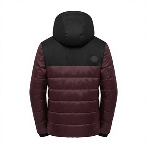 Chaqueta de burbujas premium para hombre, con capucha, tejido sólido, transpirable, cortavientos, térmica, abrigo acolchado de invierno, informal, estándar, frontal. - Product Image 4