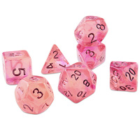 Ensemble de dés polyédriques D&D faits à la main en résine, 7 pièces, écologiques, poids équilibré, couleur transparente pour Dungeons & Dragons