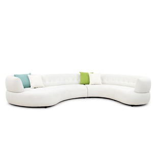 Sofá seccional curvo personalizado Boucle blanco grande de diseñador de alta calidad sofá de tela modular conjunto de sofá muebles de sala de estar - Product Image 2