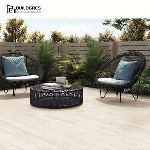 Buildgres Moderne Rustique 2cm <span class=keywords><strong>Travertin</strong></span> Porcelaine Intérieur Carrelage Mural 600X600 Carrelage Extérieur pour Terrasses Salons Hôtels - Product Image 5