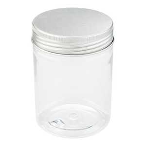 Wide Mouth 8 oz 500ml Clear Food Plastic PET Jar With Aluminum Lid