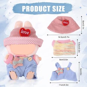 เสื้อผ้าของเล่นการ์ตูนน่ารักมีสไตล์สำหรับตุ๊กตา6.7in ชุดพลาสติกเนื้อนุ่ม & เสื้อยืดพร้อมอุปกรณ์เสริมหมวก - Product Image 3