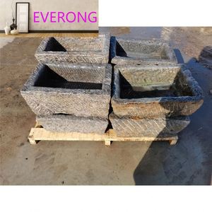 Ancien Bac à Nourriture pour Animaux <span class=keywords><strong>en</strong></span> Granit Recyclé Utilisé pour la Décoration de Jardin - Product Image 5