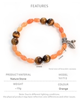 Bracelet perlé tendance avec breloque mode, accessoire en pierre naturelle, bijou unisexe en pierre naturelle