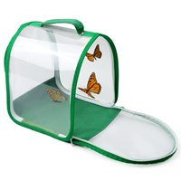Cage à insectes pliable en fil d'acier maillé pour l'extérieur, avec plateau en plastique à fermeture éclair, pour l'exploration naturelle en jardin