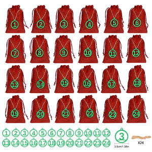 Sacs <span class=keywords><strong>de</strong></span> calendrier <span class=keywords><strong>de</strong></span> l'Avent en <span class=keywords><strong>toile</strong></span> <span class=keywords><strong>de</strong></span> <span class=keywords><strong>jute</strong></span> avec cordon <span class=keywords><strong>de</strong></span> serrage, design cadeau pour compte à rebours <span class=keywords><strong>de</strong></span> Noël, avec étiquettes numérotées DIY, pour usage domestique - Product Image 5