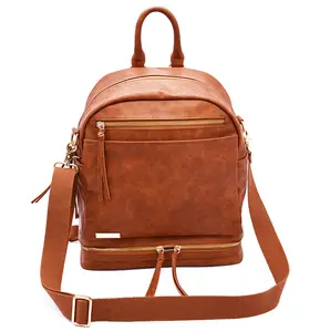 Bán Buôn Nhà Máy Tùy Chỉnh Vegan Leather Tã Bag Không Thấm Nước Mummy Ba Lô Mini Tã Ba Lô