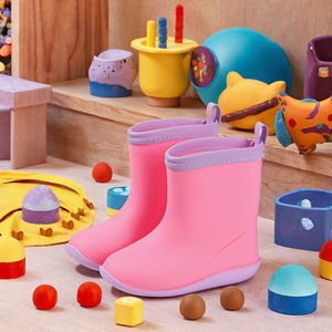 Bottes de pluie imperméables antidérapantes longues pour enfants, légères, unisexes, avec doublure en cachemire, pour étudiants - Product Image 3