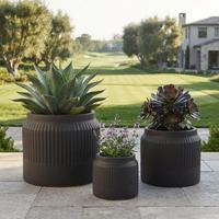 Pots à fleurs en céramique pour plantes d'intérieur et d'extérieur, pots à plantes ronds modernes, décoration de jardin à domicile
