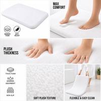 Tapis de salle de bain moderne en polaire corail lavable, absorbant l'eau, gaufré, fabriqué à la machine, avec support en PVC, écologique