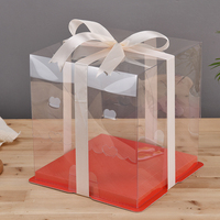 Boîtes à Gâteaux Transparentes en Gros avec Ruban, Emballage Présentoir pour Pâtisserie d'Anniversaire