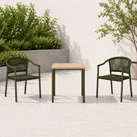 Fauteuil d'extérieur moderne et minimaliste en rotin PE tressé à la main, idéal pour patio et jardin – Vente directe usine