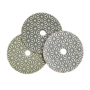 High Quality 3 Step Diamond Grits 100mm Wet Polishing Pad for Marble Quartz Granite Polishing Tools