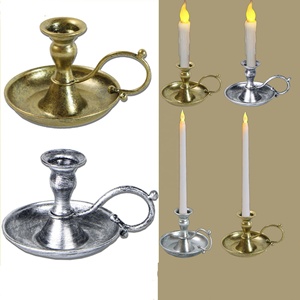 复古仿古金茶烛台银烛台单头烛台锥形台用于餐桌婚礼装饰 - Product Image 1