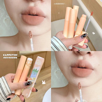Brillo Labial CAPPUVINI Cantaloupe, Tono Vegano Aterciopelado, Maquillaje Mineral, Larga Duración, Serie de Colores Nude, Baja Saturación, Líquido Natural