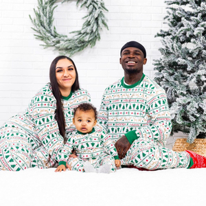 Conjunto <span class=keywords><strong>de</strong></span> <span class=keywords><strong>Pijamas</strong></span> Navideños Familiares al por Mayor, Ropa <span class=keywords><strong>de</strong></span> Dormir con Estampado Navideño para Mamá, Papá y Niños, Ropa <span class=keywords><strong>de</strong></span> Casa <span class=keywords><strong>de</strong></span> Manga Larga, Atuendo Navideño - Product Image 1
