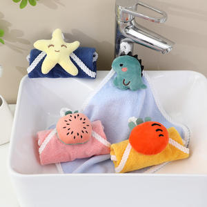 Toalla de Mano Colgante con Bordado de Dibujos Animados, para Baño, Pequeña, Cuadrada, Suave, Resistente a la Suciedad y que No Desprende Pelusas - Product Image 2