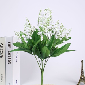 Fleur artificielle <span class=keywords><strong>pas</strong></span> chère de <span class=keywords><strong>muguet</strong></span> en plastique, centre de table pour la maison, décoration de mariage - Product Image 1