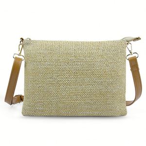 Conjunto de Bolso Tote y Bolso de Mano Tejidos Estilo Boho, Bolso Bandolera Casual de Lino para la Playa, Viajes y Uso Diario - Product Image 1