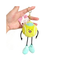 Porte-clés en peluche doux et mignon en forme de ballon de sport, adorable poupée pour sacs de filles et jouet de voiture en fibre de polyester