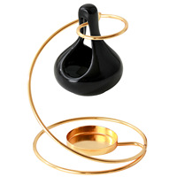 Diffuseur d'arômes créatif semi-artisanal en céramique dorée en forme de goutte d'eau, lampe à huile essentielle, chauffe-cire pour bougies d'intérieur