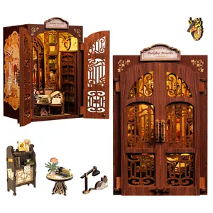 CuteBee New Style Mini Dollhouse Bookshop Memories DIY Book Nook Use As Gifts 3D Wooden Puzzle