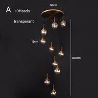 Nordique Simple Creative Lumière De Luxe Escalier Lustre Longue Ligne Villa Personnalité Rotative Pendentif Lampe Pour Haut Plafond