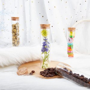 Tube à essai en verre à fond plat rond clair de qualité médicale Offre Spéciale avec bouchon en liège - Product Image 3