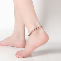 Chaîne de cheville ajustable en cuivre magnétique pour femme, bijoux tendance pour usage quotidien, soin de la santé, cadeau mode, géométrique et à la mode
