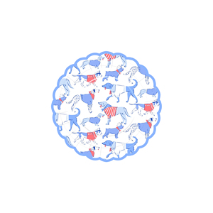 DAMAI <b>Light</b> Blue Speckled <b>Dog</b>-themed Patriotic American Flag Disposable Party Supplies Plates Cups and Napkins for the Party - Product Image 6