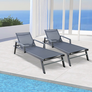 Chaise longue <span class=keywords><strong>de</strong></span> piscine moderne en aluminium imperméable pour l'extérieur, populaire pour les jardins, les cours, les centres <span class=keywords><strong>de</strong></span> villégiature, les parcs aquatiques et les hôtels - Product Image 5