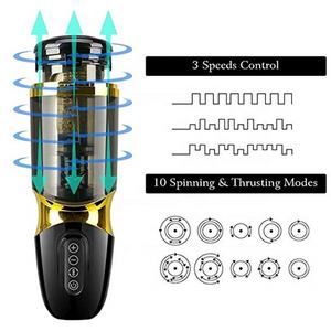 Ses fonksiyonu ile erkek Masturbator fincan kulaklıklar titreşimler otomatik Piston dönen emme gerçek kedi seks oyuncakları - Product Image 2