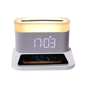 Lampe de Table tactile 3 en 1 avec chargeur sans fil, lampe de Table LED avec réveil pour salon, chambre à coucher, offre spéciale - Product Image 5