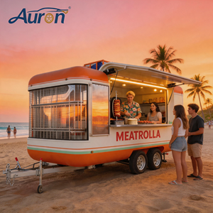 Remolque de Comida AURON con Puerta Tipo Ala de Gaviota, Estilo Clásico Vintage, Cocina Móvil para Exteriores, Eje Único, 4 Ruedas, Venta al Por Mayor, Nuevo - Product Image 1