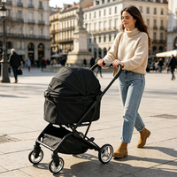 Poussette pliable automatique réglable et confortable en aluminium pour chien, chariot de transport personnalisé pour animaux de taille moyenne, chariot de voyage durable et lavable pour animaux de compagnie, pour l'extérieur