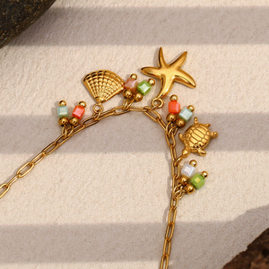 Dreamidea Custom Stainless Steel Ocean Animal <strong>Shell</strong> Turtle Conch Starfish <strong>Fish</strong> Tail Charms Pendant Necklace for <strong>Jewelry</strong> Making - Product Image 5