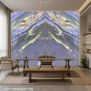 Losas de Cuarcita Azul Fantasía Retroiluminadas, de Gran Tamaño, en Forma de V, con Efecto de Libro Abierto, Translúcidas, de Cuarzo Azul Brasil, para Paneles de Pared - Product Image 3