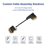 Câble d'affichage PC tout-en-un ICape 40 broches, pas de 0,5 mm, EDP 5,4 Gbit/s, 100 Ohm, gaine PVC, assemblage de câbles personnalisé OEM ODM