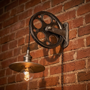 Industrial <b>Wall</b> <b>Sconce</b> Metal Pulley Design Incandescent Bulb Outdoor Garden <b>Light</b> <b>Wall</b> Mount 110-240V - Product Image 2