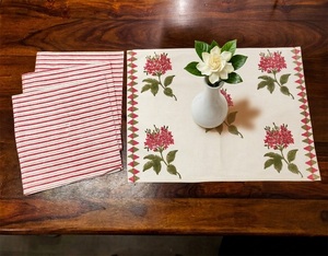 Hand <b>Block</b> <b>Printed</b> Cotton Placemats. Size 13x18 Inch Lined with Cotton Voile with Azo-Free Colors Can Be Customised - Product Image 2