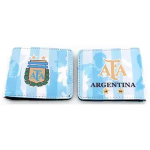 Vente en gros, offre spéciale, portefeuille pour équipe nationale de football, cuir PU couleur gaufré Argentine