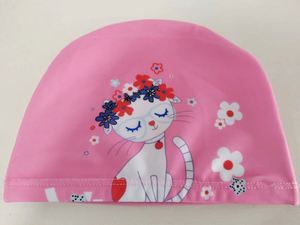 Bonnet de bain en nylon coloré bleu rose jaune pour enfants, dessin animé amusant, logo personnalisé 2024 - Product Image 3