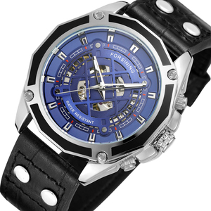 Montres chinoises FORSINING 3 ATM Montre résistante à l'eau automatique squelette décontractée pour homme - Product Image 4