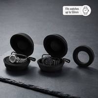 Étui de montre rond rigide en EVA, pochette de voyage avec mousqueton, sac de rangement étanche pour montre