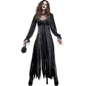 Сексуальный женский готический костюм вампира, длинное платье, костюмы на Хэллоуин