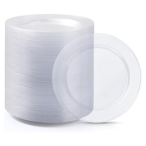 Kerst Clear 7Inch/9Inch Wegwerp <span class=keywords><strong>Plastic</strong></span> Ronde Schotelborden Voor Lunch En Feestjes - Product Image 1