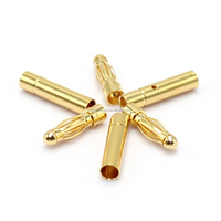 Conectores Banana GC3010-F/M de 3.0mm Chapados en Oro, Macho y Hembra, Conectores Dorados GC3010