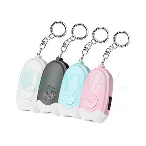 China Smallest Mini Personal Defense Devices 120Db 130Db Big Noise Personal Safty Shiny Led Light Person Alarm Keychain