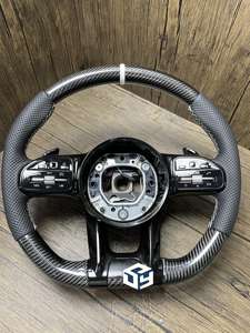 Volant de direction pour <span class=keywords><strong>Mercedes</strong></span>-Benz W176 W213 W205 W253 <span class=keywords><strong>C220</strong></span> C257 ClE ClS <span class=keywords><strong>AMG</strong></span> 2016-2019 en fibre de carbone - Product Image 5